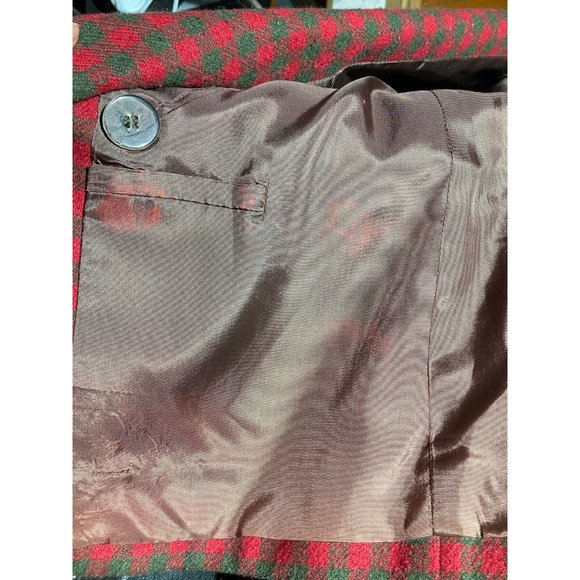 VTG GILMOR Women's Wool Blend Red Green  Buffalo Check Blazer Jacket Size 16 - Picture 9 of 9
